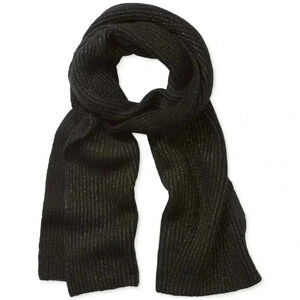 Calvin Klein Women's Metallic Ribbed Scarf, Black, One Size